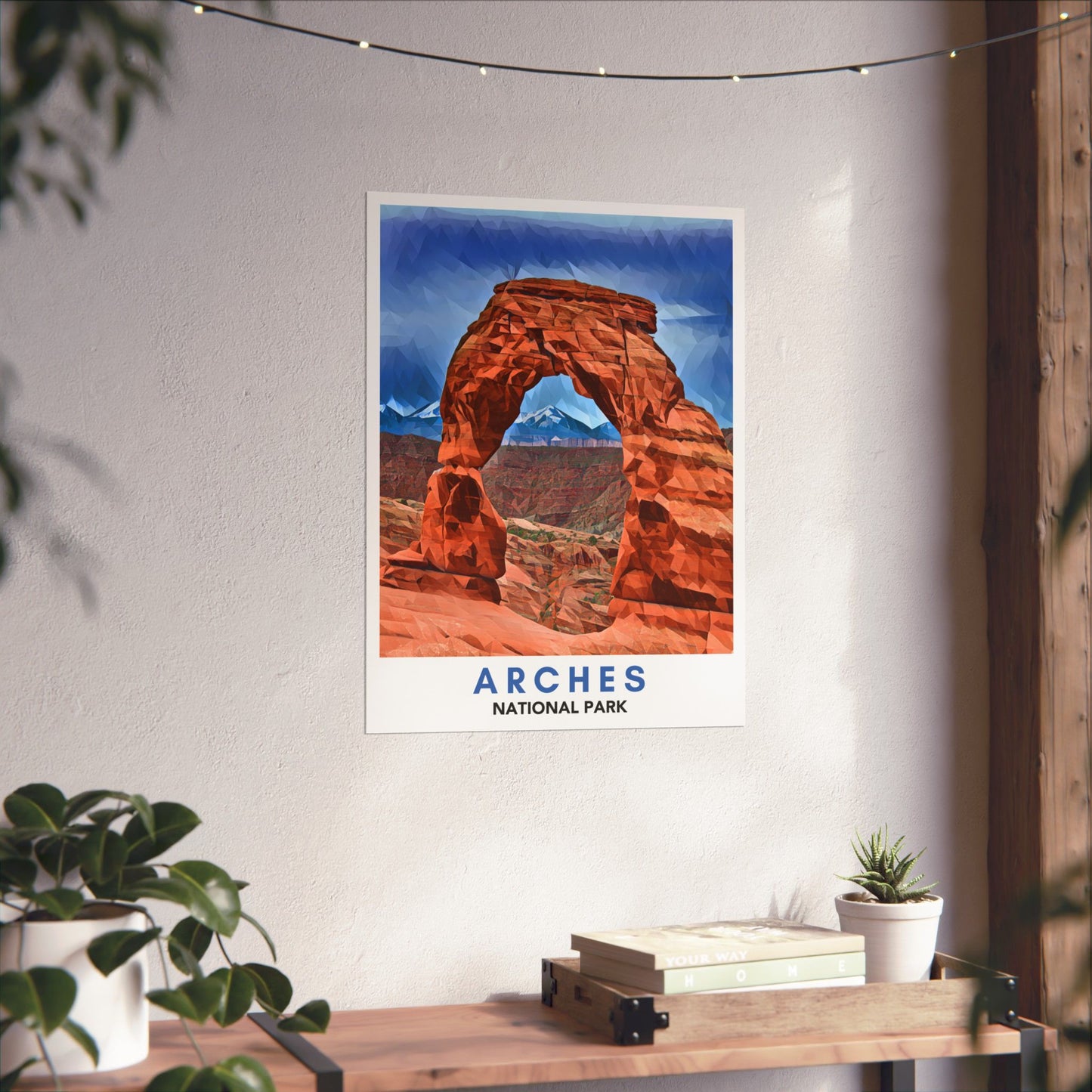 Arches National Park Poster – Geometric Poly Art Landscape Print (Multiple Sizes Available)