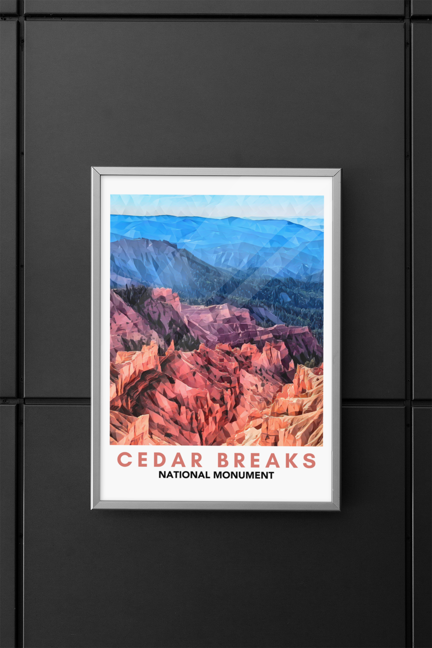 Cedar Breaks National Monument Poster – Geometric Poly Art Landscape Print (Multiple Sizes Available)