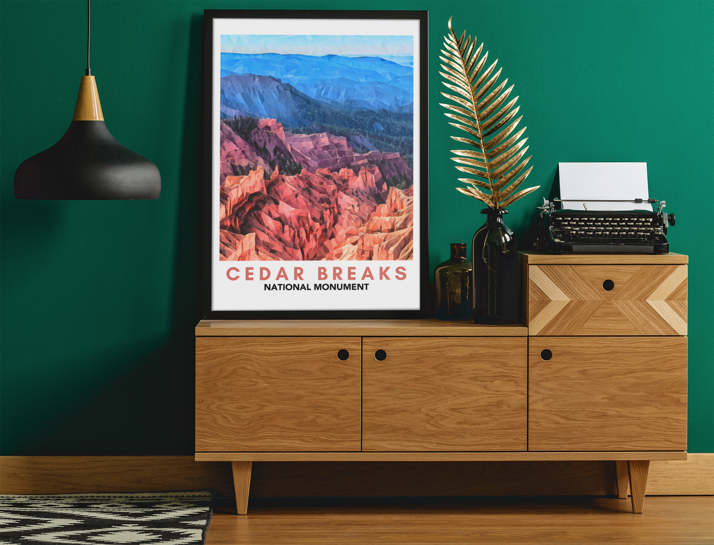 Cedar Breaks National Monument Poster – Geometric Poly Art Landscape Print (Multiple Sizes Available)