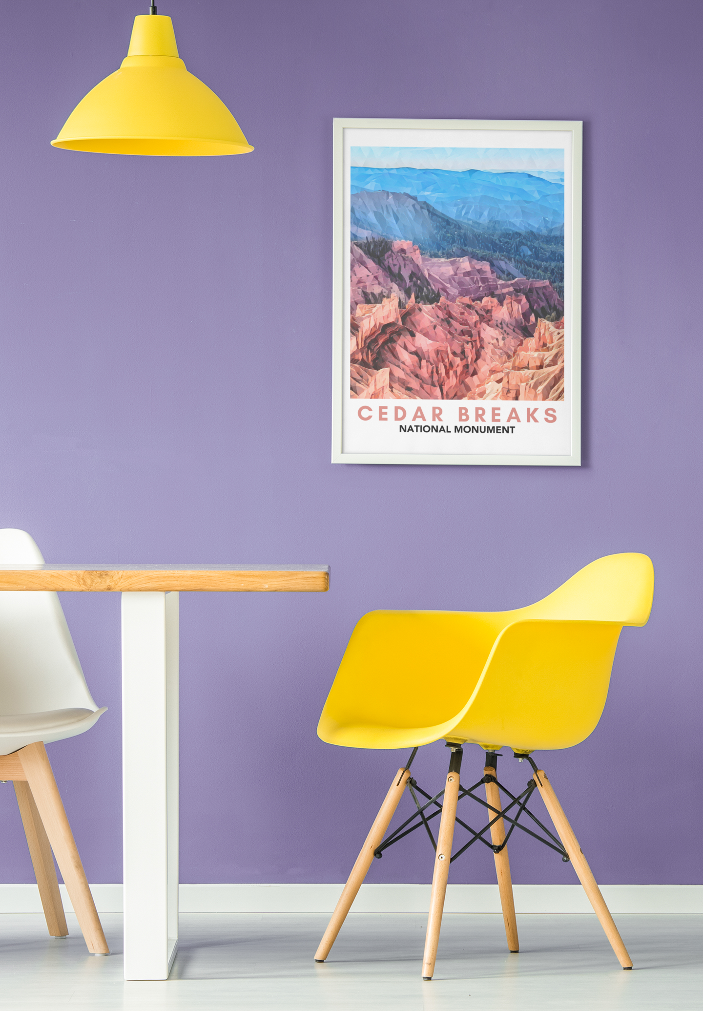 Cedar Breaks National Monument Poster – Geometric Poly Art Landscape Print (Multiple Sizes Available)
