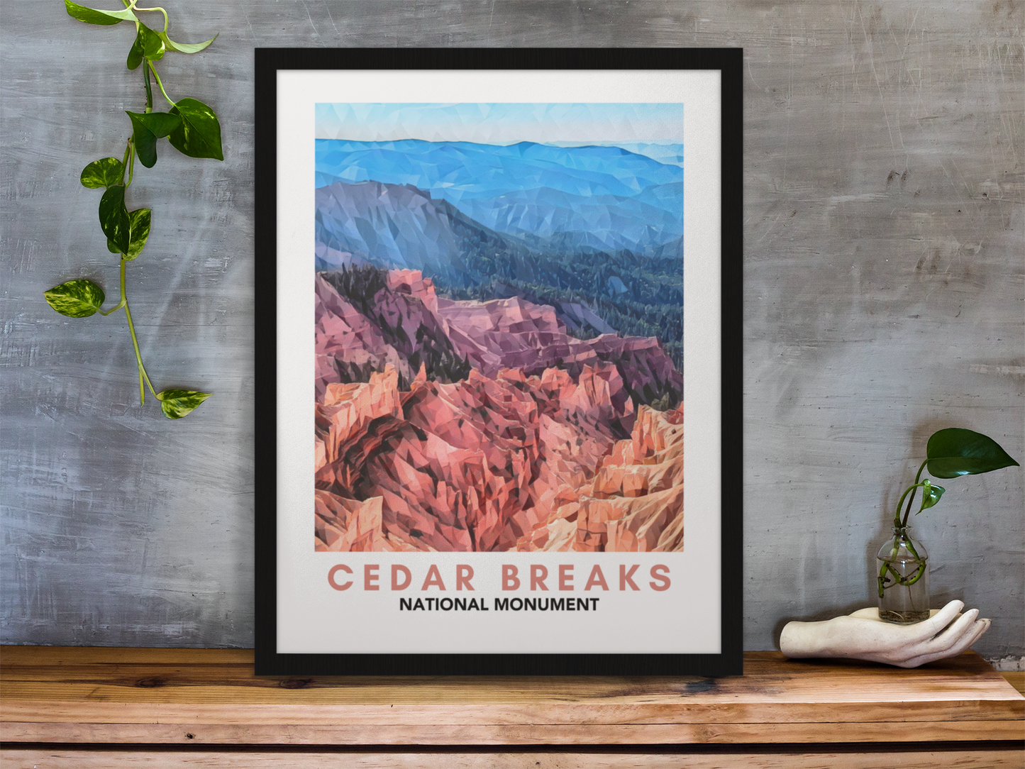 Cedar Breaks National Monument Poster – Geometric Poly Art Landscape Print (Multiple Sizes Available)