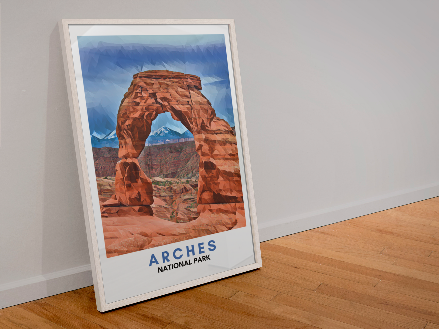 Arches National Park Poster – Geometric Poly Art Landscape Print (Multiple Sizes Available)