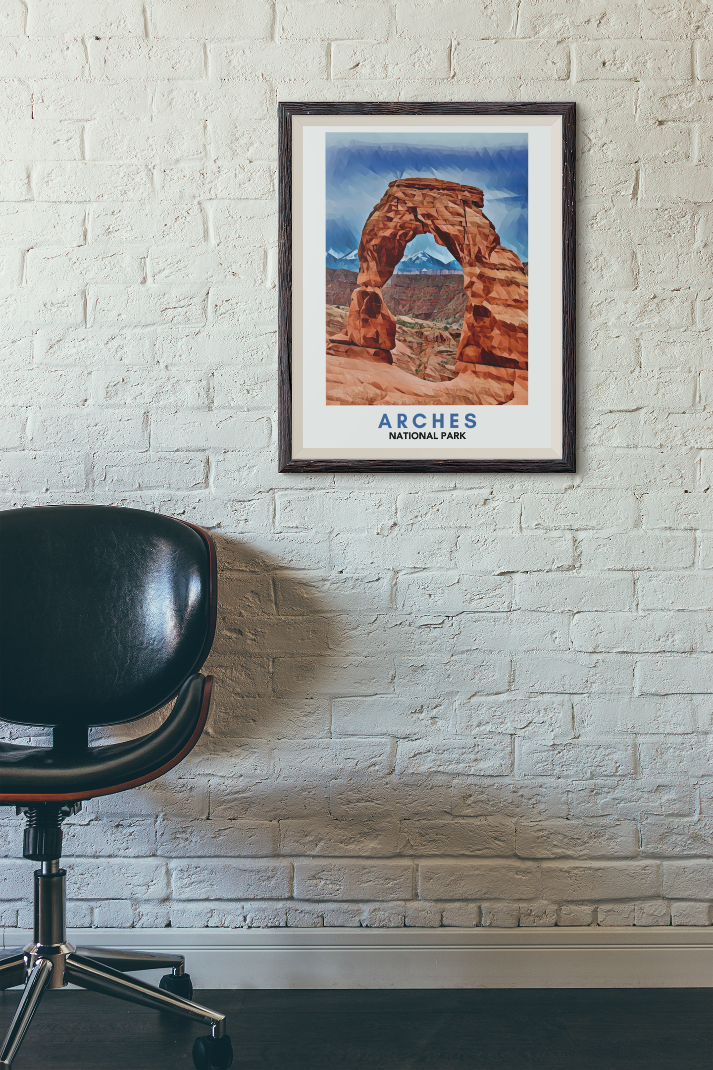 Arches National Park Poster – Geometric Poly Art Landscape Print (Multiple Sizes Available)