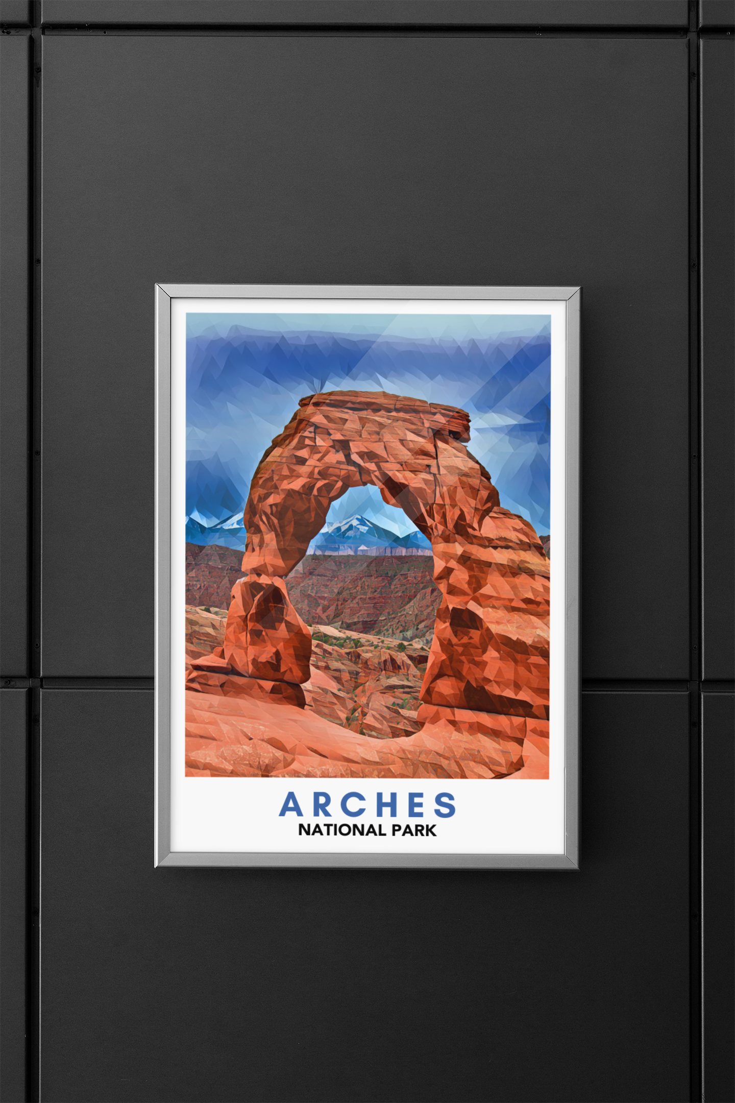 Arches National Park Poster – Geometric Poly Art Landscape Print (Multiple Sizes Available)